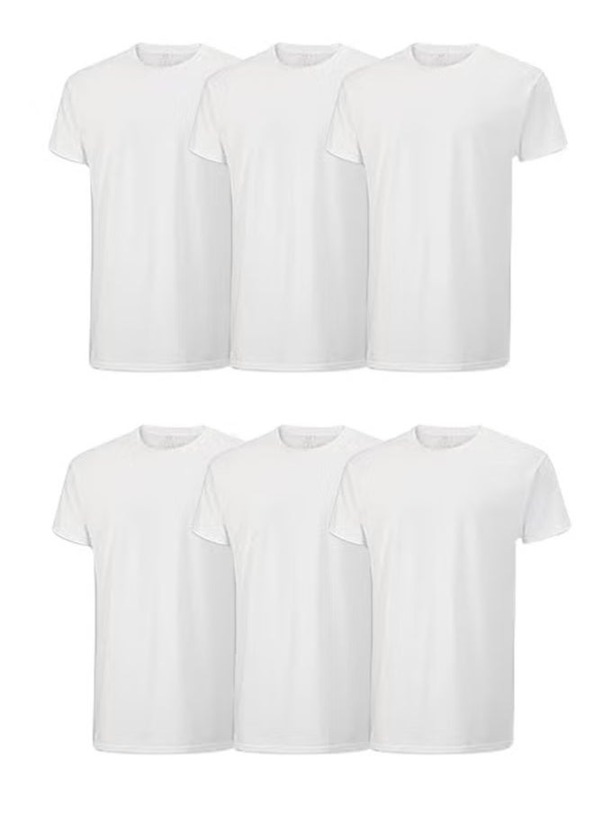 Generic Rashid & Badr Men's Cotton Half Sleeve Undershirt - 6 Pieces  - Image 1