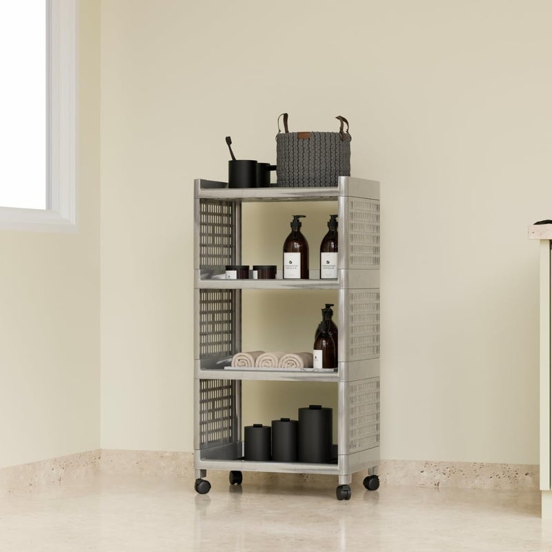 FOROLY Multipurpose Shelf Trolley 4 Layer Silver Stands with Kitchen Organizer Racks - Image 1