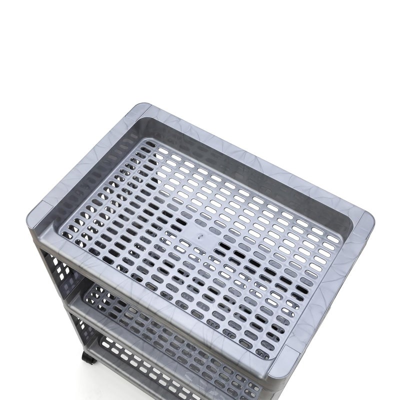 FOROLY Multipurpose Shelf Trolley 4 Layer Silver Stands with Kitchen Organizer Racks - Image 4