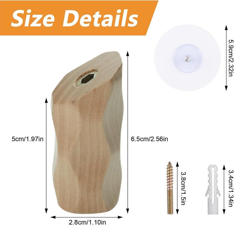 سجلات البضائع خطافات المعاطف ثقيلة الواجب مثبتة على الحائط خطافات خشبية للمناشف الملابس حقيبة الظهر - Image 3
