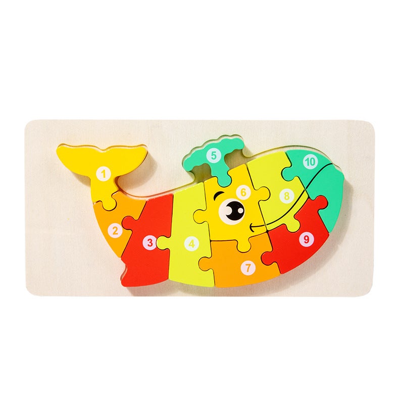 Wooden Children'S Educational Toys 4-6 Early Education Cognitive Product Wooden Animal Traffic Shape Matching 3D Puzzle - Image 1
