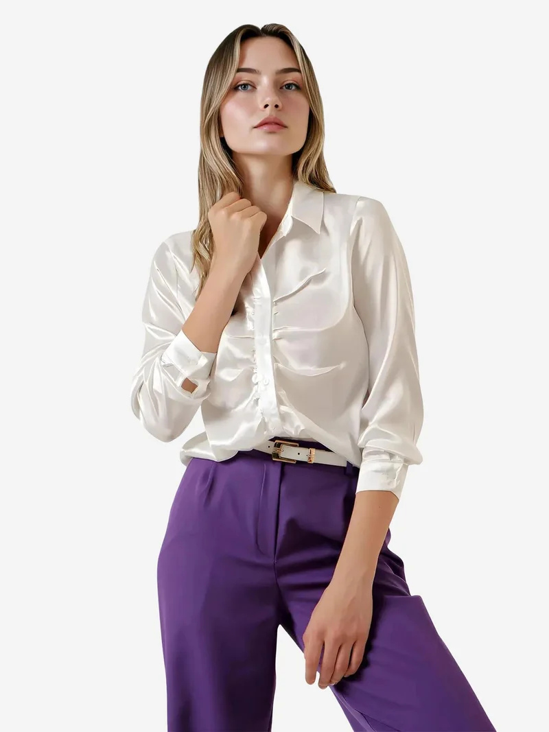 بيغ دارت قميص ساتان بأزرار وبطانة