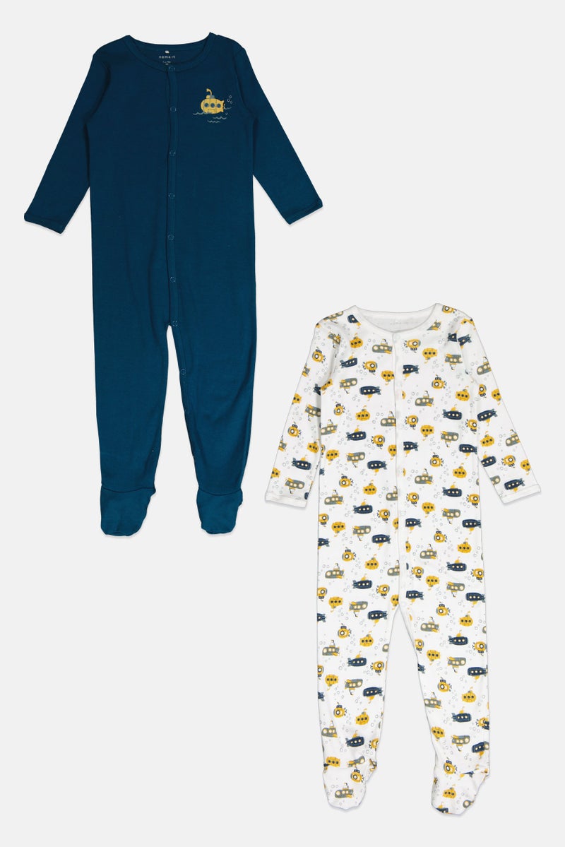NAME IT Toddlers Boy 2 Pcs Graphic Print Long Sleeve Sleepwear, Multicolor - Image 1