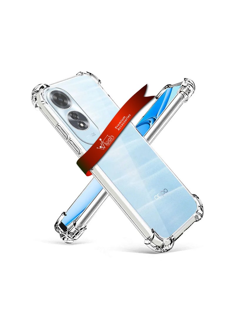 Wtech OPPO A60 4G 2024 TPU Bumper Corners with Hard PC Case Cover - Clear - Image 1