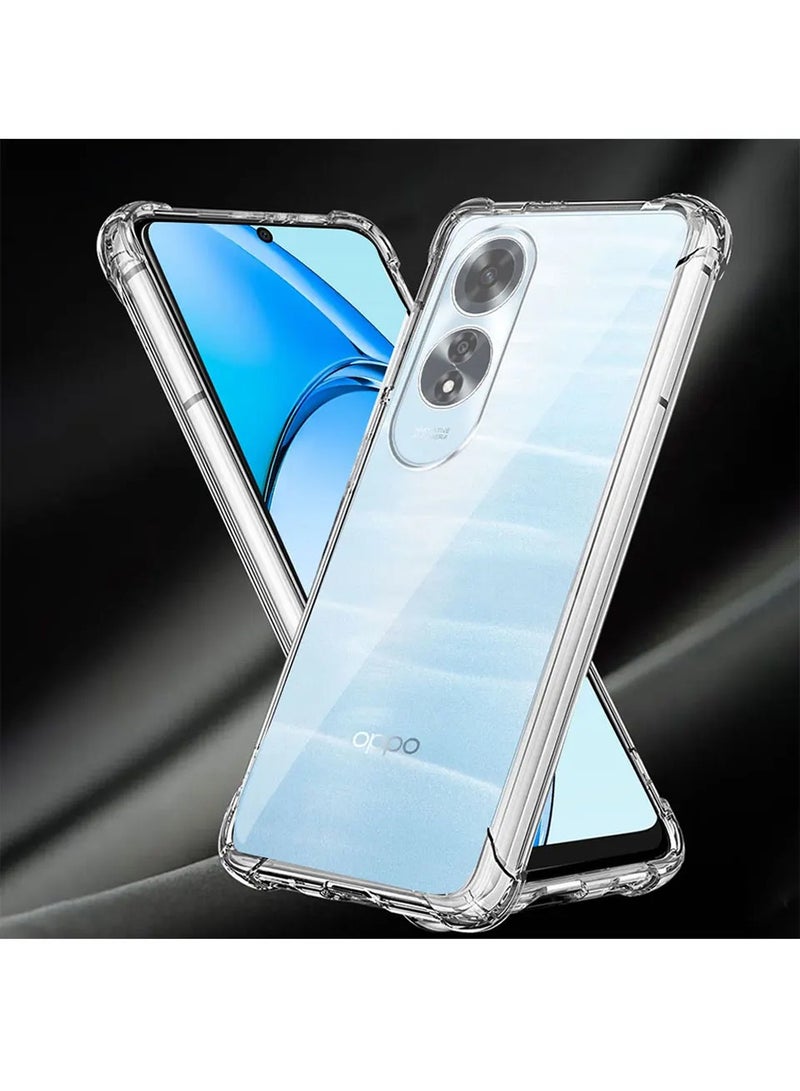 Wtech OPPO A60 4G 2024 TPU Bumper Corners with Hard PC Case Cover - Clear - Image 5