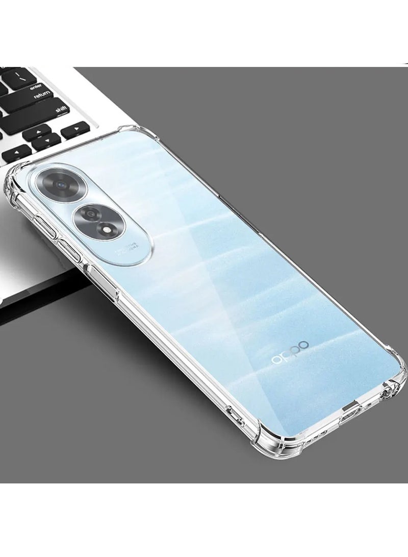 Wtech OPPO A60 4G 2024 TPU Bumper Corners with Hard PC Case Cover - Clear - Image 2