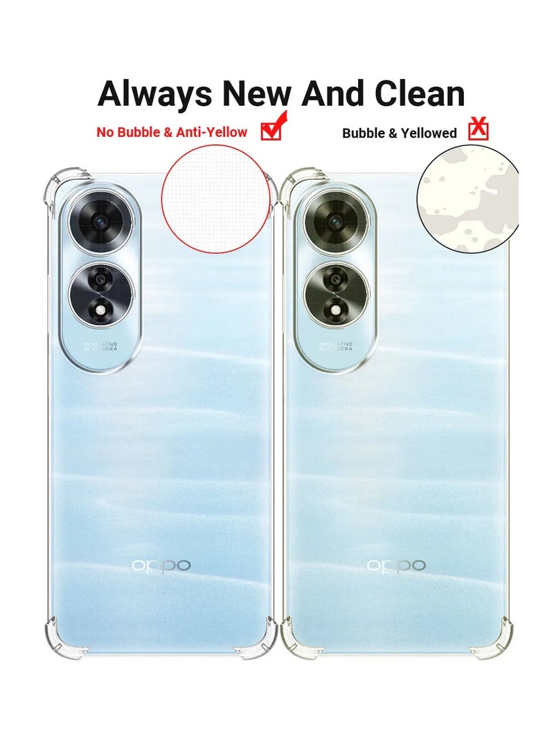 Wtech OPPO A60 4G 2024 TPU Bumper Corners with Hard PC Case Cover - Clear - Image 4