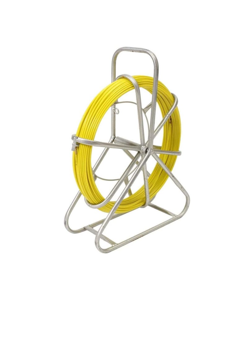 Fish Tape Electric Reel Fiber glass Wire Cable Running Rod Duct Rodder Fish tape Puller for Floor Conduit and Telecom Wall 6mmx100m  - Image 1