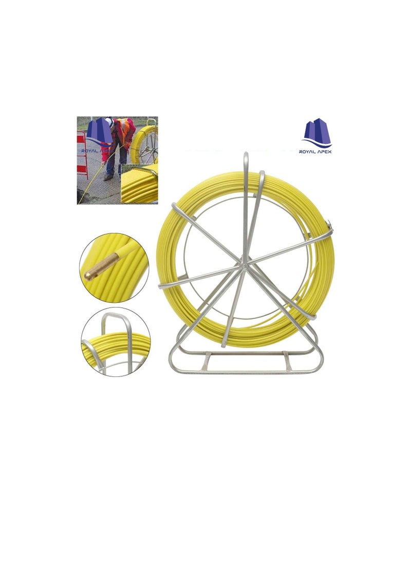 Fish Tape Electric Reel Fiber glass Wire Cable Running Rod Duct Rodder Fish tape Puller for Floor Conduit and Telecom Wall 6mmx100m  - Image 2