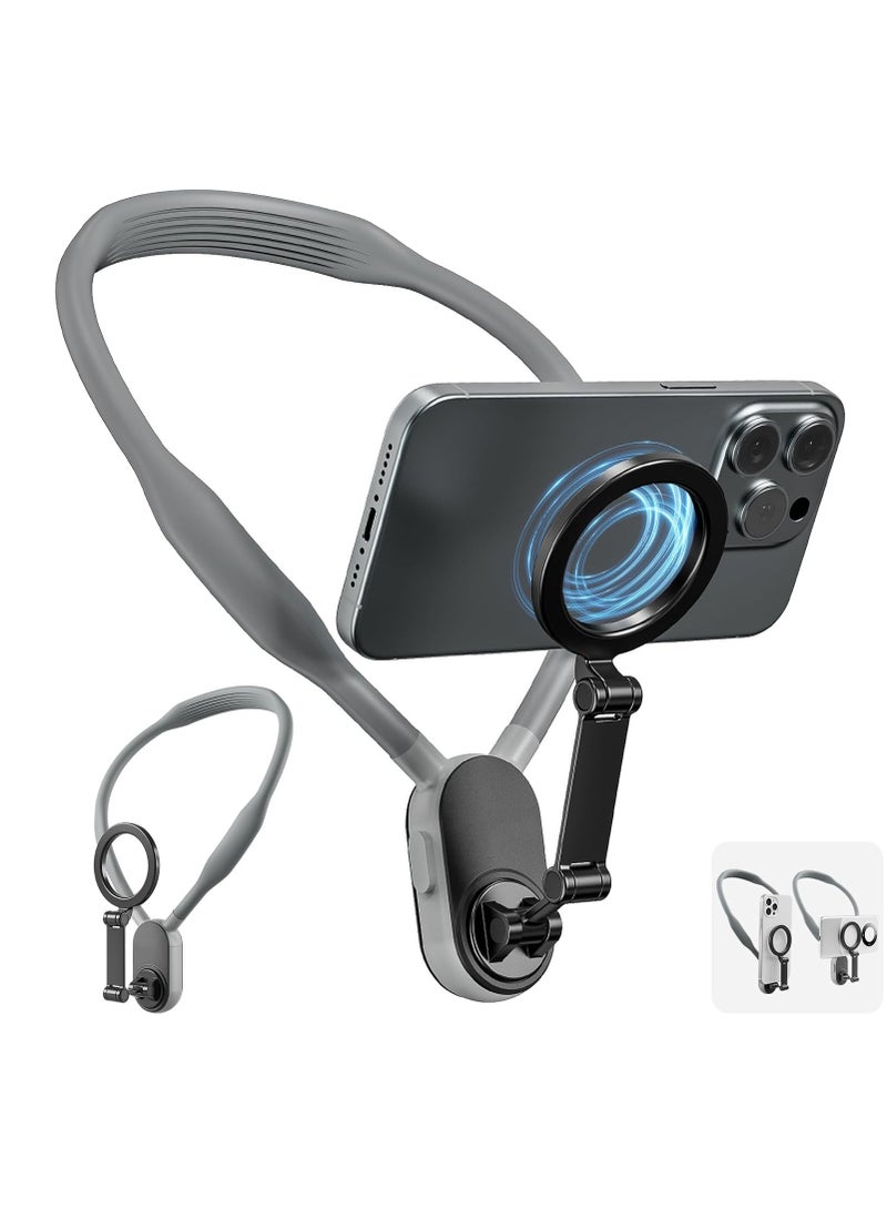 تيليسن حامل هاتف رقبة مغناطيسي من TELESIN – تصميم حر اليدين لتصوير السيلفي والفلوغ – إمكانية تعديل الزوايا المتعددة، سريع الفك والتثبيت، متوافق مع آيفون وأندرويد – مثالي لصناع المحتوى والرياضات الخفيفة - Image 2