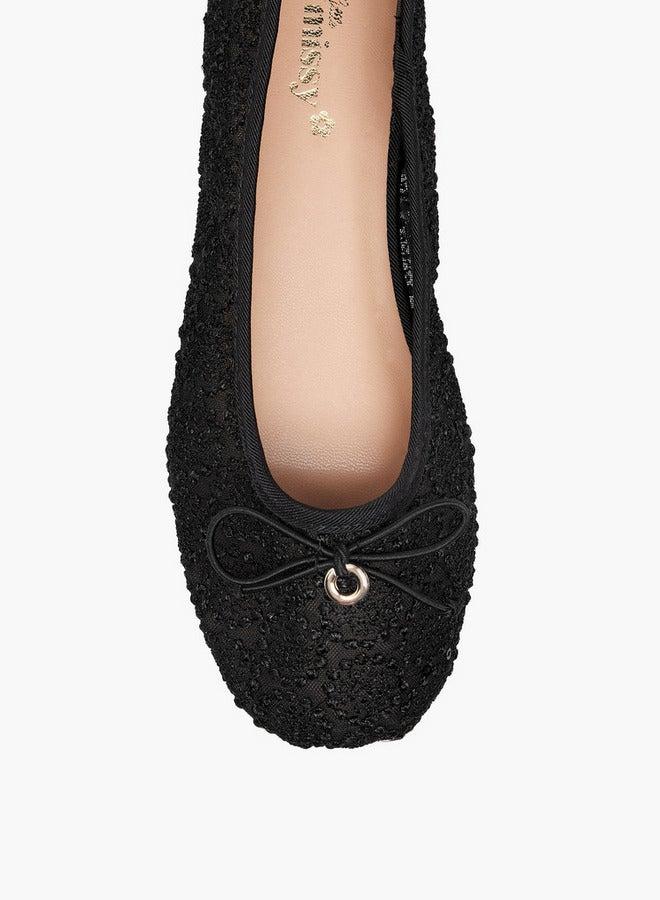 Little Missy Embroidered Ballerina with Bow Accent - Image 4