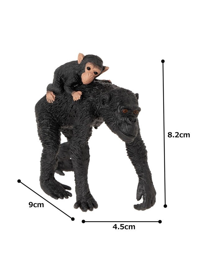 MOJO تمثال موهو لقرود الشمبانزي مع طفل، لعبة حيوانات برية واقعية مصنوعة يدويًا، متعددة الألوان، 387264 - Image 2