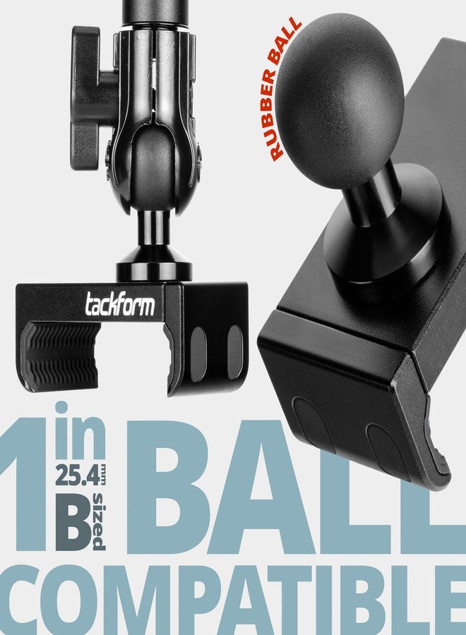 Tackform Enduro 25LITE Phone Holder - Spring Tension Optimized for in Vehicle Use, Truck and Fleet, Rock Crawling | 1" / B-Sized / 25.4mm Rubber Ball | Billet Aluminum | Compatible with RAM and ARKON - Image 4