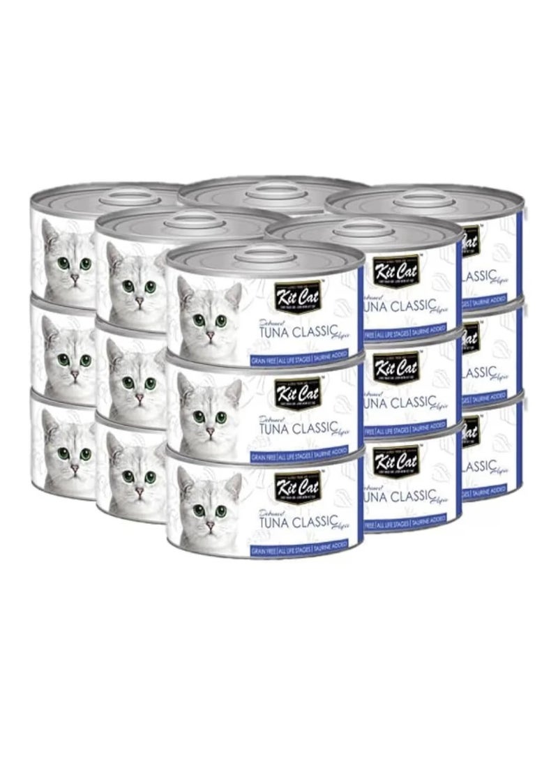 كيت كات طعام قطط رطب كت كات كلاسيك بالتونة خالٍ من الحبوب، 80 جرام، (عبوة من 24 قطعة)