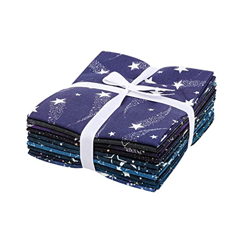 Craftido -25 Options- 100% Cotton Quilting Fabric Bundles 10pcs Fat Quarters 18”x21”-Medium Weight 5.2 oz- Soft Cotton for Quilting, Sewing Project, Patchwork, DIY Crafts – Starry Sky - Image 4