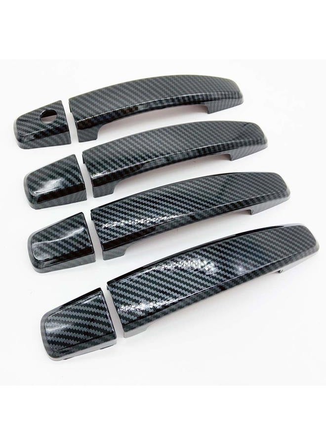 Signature Carbon Fiber Print Side Door Handle Cover Overlay Compatible with 2009-2016 Chevy Cruze Camaro Malibu Sonic Volt Aveo Regal Lacrosse