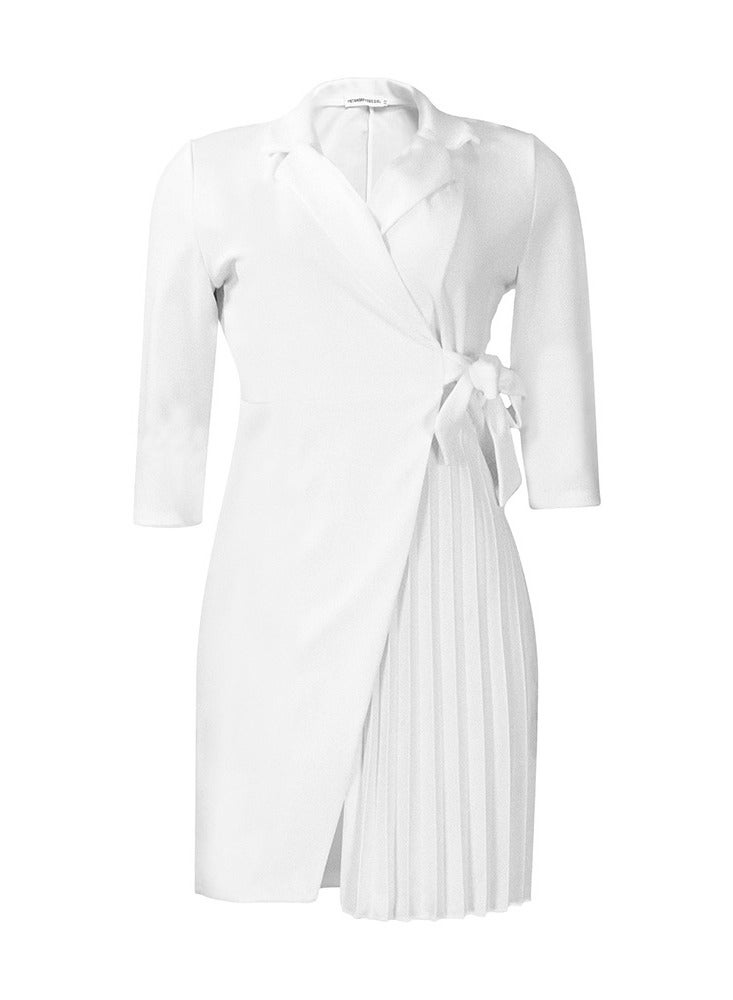 Shougu Suit Collar Fashionable And Elegant Pleated Dress  - Image 1