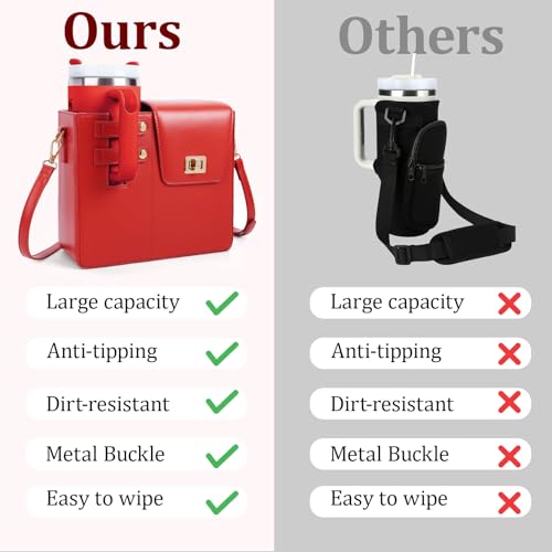 BBIQI Stanley Purse Cup Holder Bag- Outdoor Portable Crossbody Bag for Stanley Cup Tumbler Purse - Image 5