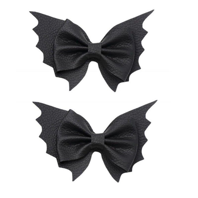 RFTWXHPN Halloween Hair Bows Clips for Girls Women Bat Hair Clip Gothic Bows Hair Clips 2 Pcs Black 3928 inch