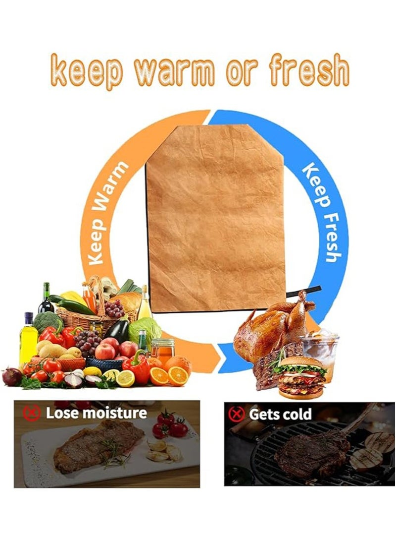 أبوستيم بطانية شواء للحوم، بطانية لحوم معزولة قابلة لإعادة الاستخدام مع سحاب، حقيبة شواء خفيفة الوزن قابلة للطي للشواء في الهواء الطلق، والتدخين والحفاظ على اللحوم طرية وعصيرة (55 × 20 سم) - Image 2
