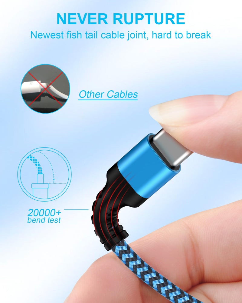 Haoano USB C Cable for iPhone Air iPhone 17 Pro Max 17pro 17 16e 16 16pro 15 15 Pro/Plus, 2pack Woven USB to Usbc Fast Charging Cable, Android C Type Charger Cord for Car Carplay Apple Power Car Play Wire - Image 4