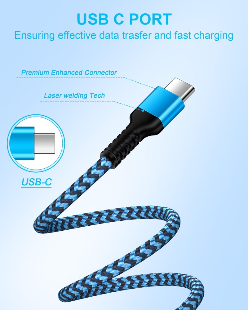Haoano USB C Cable for iPhone Air iPhone 17 Pro Max 17pro 17 16e 16 16pro 15 15 Pro/Plus, 2pack Woven USB to Usbc Fast Charging Cable, Android C Type Charger Cord for Car Carplay Apple Power Car Play Wire - Image 5