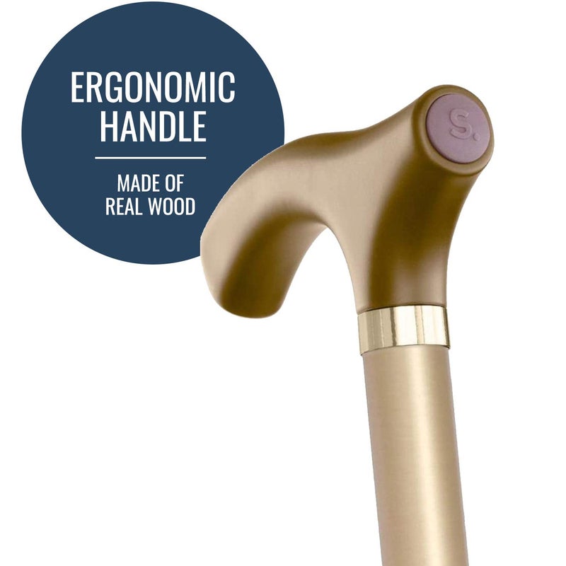 Switch Sticks Aluminum Adjustable Folding Cane and Walking Stick collapses and adjusts from 32 to 37 inches, Gold - Image 3