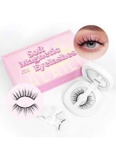 Calailis CALAILIS Magnetic Eyelashes with Applicator Soft Magnetic Lashes Natural Look Reusable Magnetic Eyelashes without Eyeliner No Glue Needed Soft Eyelashes Magnetic Lashes for All Day Comfort (RC01)  - Image 1