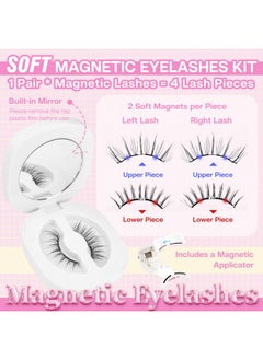 Calailis CALAILIS Magnetic Eyelashes with Applicator Soft Magnetic Lashes Natural Look Reusable Magnetic Eyelashes without Eyeliner No Glue Needed Soft Eyelashes Magnetic Lashes for All Day Comfort (RC01)  - Image 2