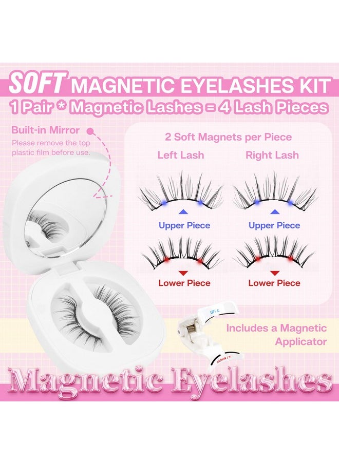 Calailis - CALAILIS Magnetic Eyelashes with Applicator Soft Magnetic Lashes Natural Look Reusable Magnetic Eyelashes without Eyeliner No Glue Needed Soft Eyelashes Magnetic Lashes for All Day Comfort (RC01) - Image 1