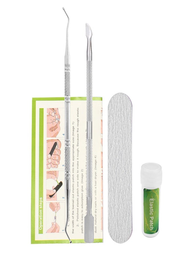 Ingrown Toenail Correction Set Toenail Treatment Toenail Straightening Patch Pusher Recover Tool Foot Care Kit - Image 1