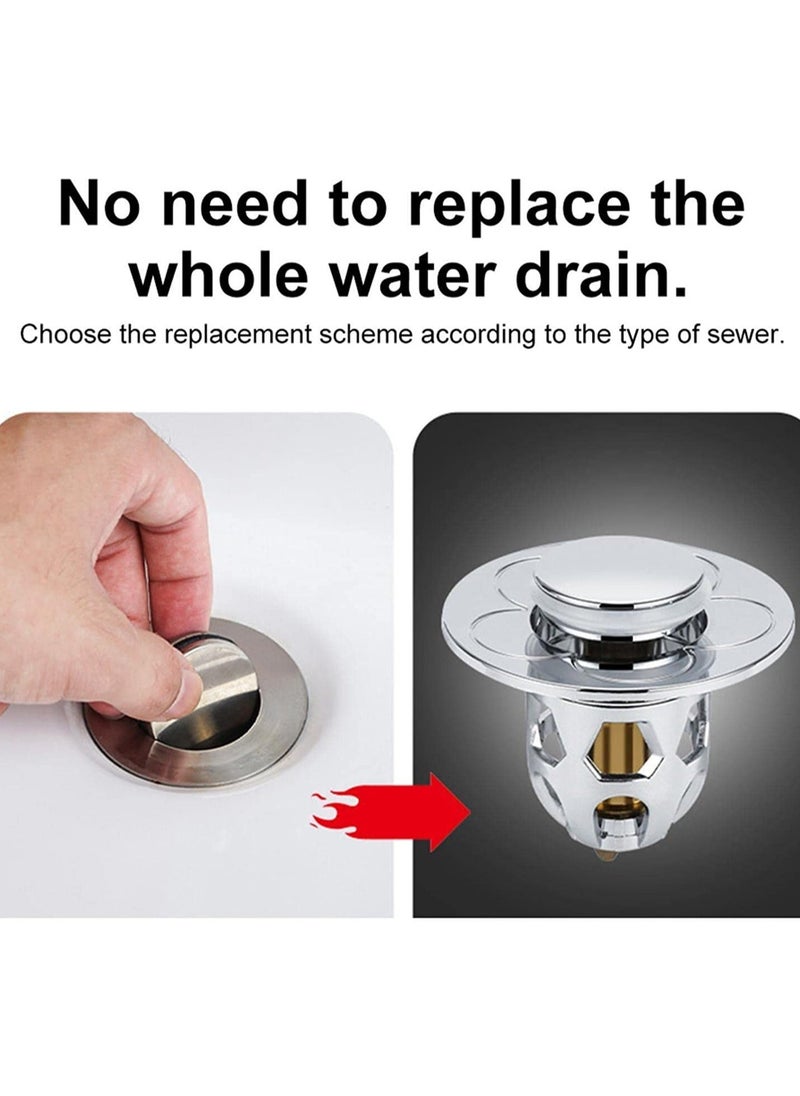 Generic - Pop Up Sink Plug, Universal Bathroom Sink Stopper, Bathroom Sink Plug Pop-up Drain Filter for 1.2-1.5 Inch Basin Sink Stopper, Replacement Drain Plug for Bathroom Basin Sink Kitchen Bidets (Rose Gold) - Image 1