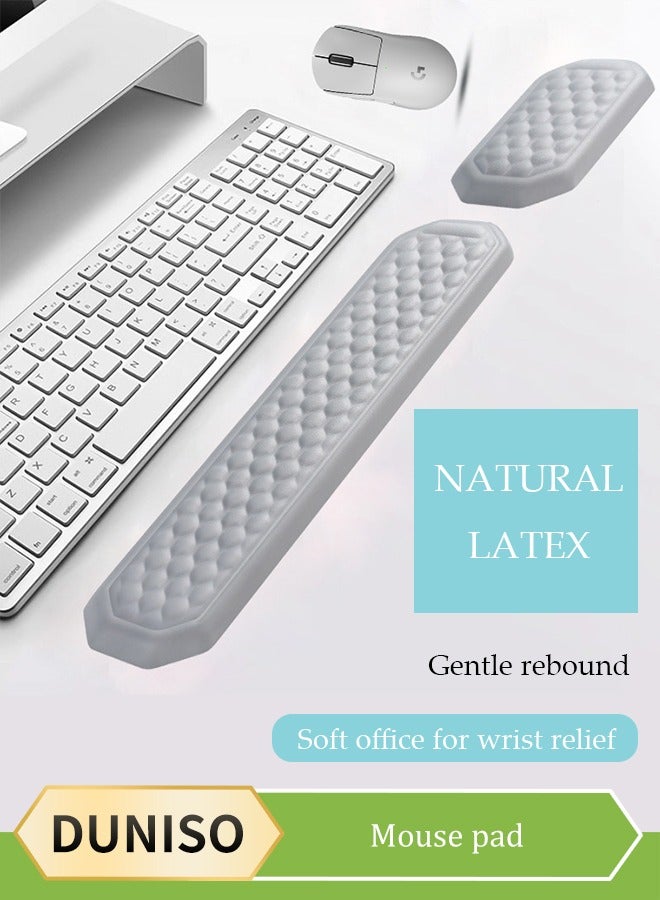 DUNISO 2 Pcs Wrist Rest Support Set，Keyboard Wrist Rest Set，Massage Memory Cotton Soft Cushion,Easy Typing,Relief Getting Hand Fatigue,Suitable For Home And Office Use - Image 1