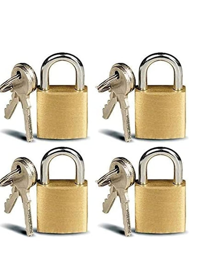 AQSON AKDC Set 4 of Mini 25MM Brass Padlocks for Luggage, Lockers, - Image 1