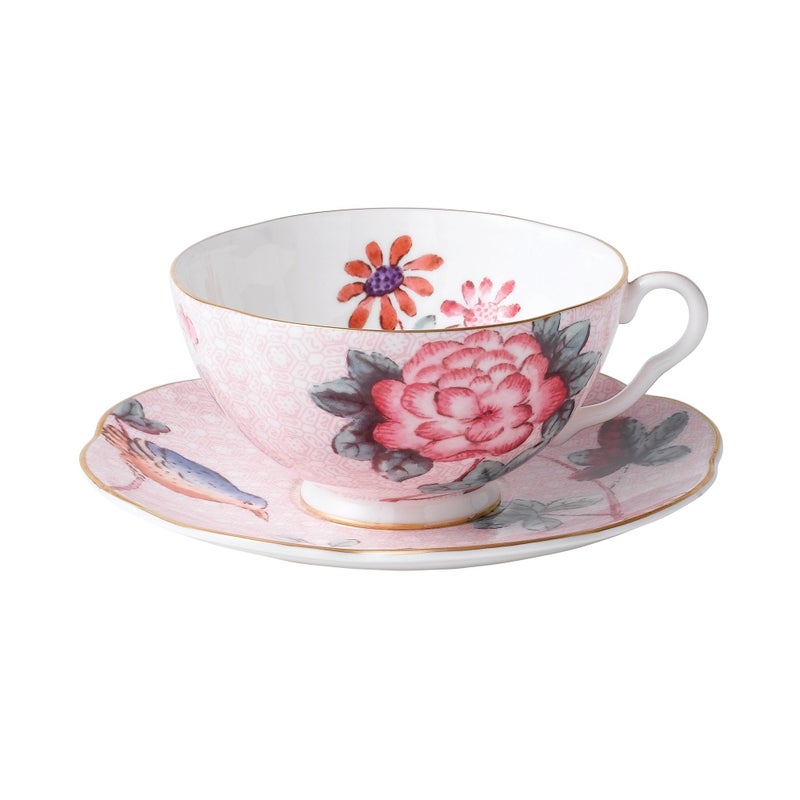 Wedgwood Wedgwood Cuckoo Teacup  Saucer Set 1 Count Pack of 1 Pink 