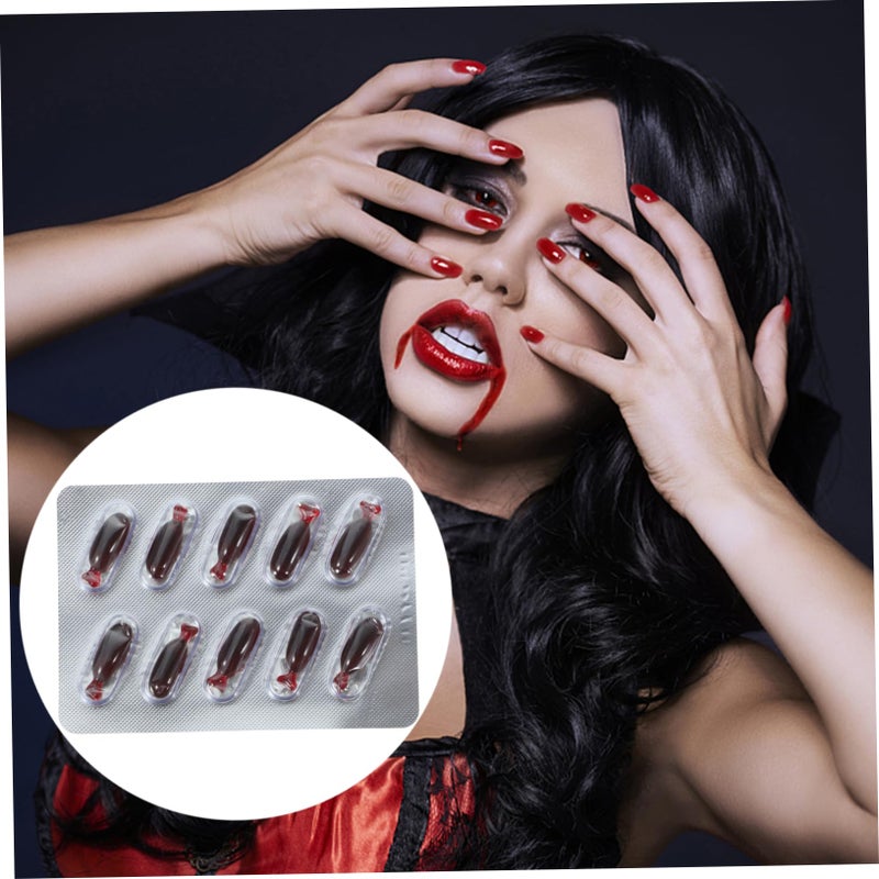 Halloween Fake Blood Capsules Edible Gelatin Pills Prank Toy Red - Image 4
