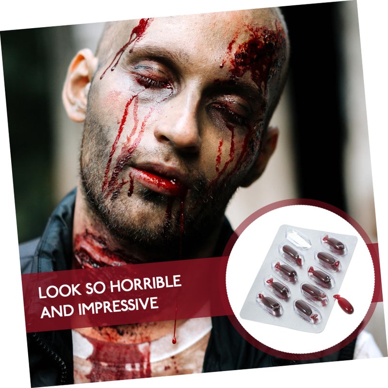 Halloween Fake Blood Capsules Edible Gelatin Pills Prank Toy Red - Image 5