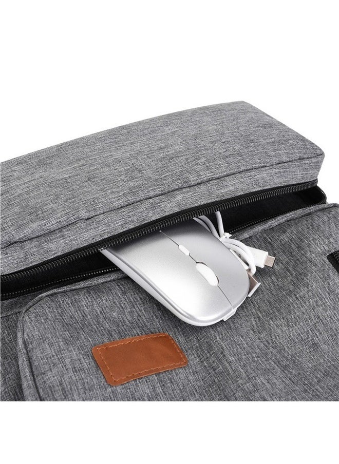 yongsheng 3-piece set Anti-Theft Travel Backpack Grey/Orange， Men's Computer Backpack, Laptop Backpacks Outdoor Travel Bag, College Computer Bag for Women & Men Daily Use  - Image 2