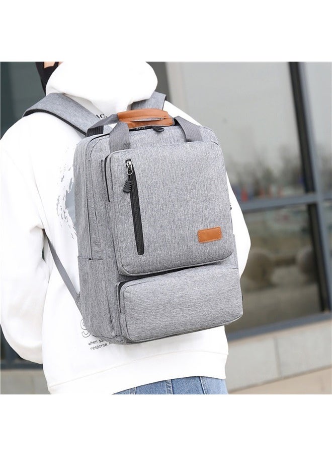 yongsheng 3-piece set Anti-Theft Travel Backpack Grey/Orange， Men's Computer Backpack, Laptop Backpacks Outdoor Travel Bag, College Computer Bag for Women & Men Daily Use  - Image 3