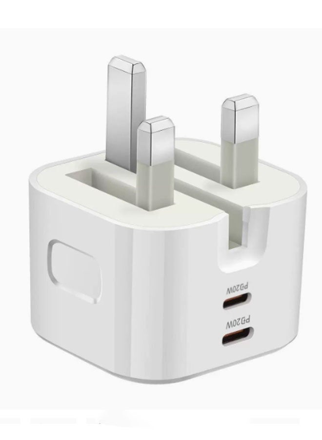 Neutral 40W USB-C to USB-C Power Adapter, includes charging head only (cable not included), compatible with PD/QC/SCP/FCP/Samsung AFC/Apple 2.4A/BC and other fast charging protocols (white) - Image 1