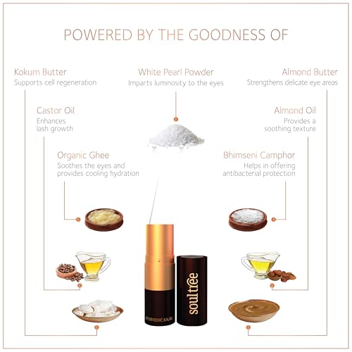 SoulTree Ratnavalli Shweta Mukta Jewel Kohl | Pearl White Kajal | All-Day Comfort Wear | Pearl Powder & Organic Ghee Enriched | Ayurvedic Formula | 3g - Image 2