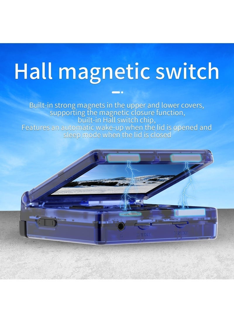 Flip Handheld Game Console, 3.5-inch IPS Screen, Linux H700 Video Game Player, Support Streaming WIFI Bluetooth (Transparent Blue, 64G) - Image 3