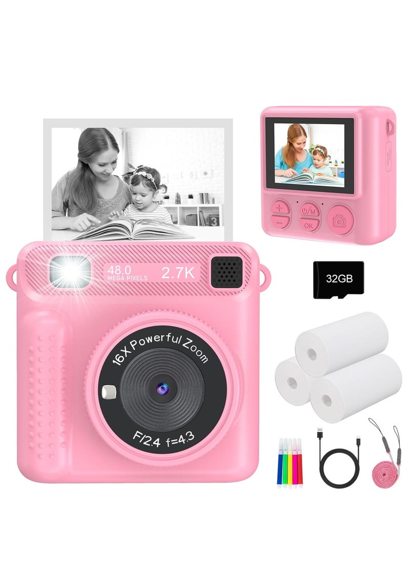 Generic Kids Camera Instant Print - HD Digital Video, 32GB SD Card, Portable Toy for Girls & Boys Age 3-12, Christmas Birthday Gifts  - Image 1