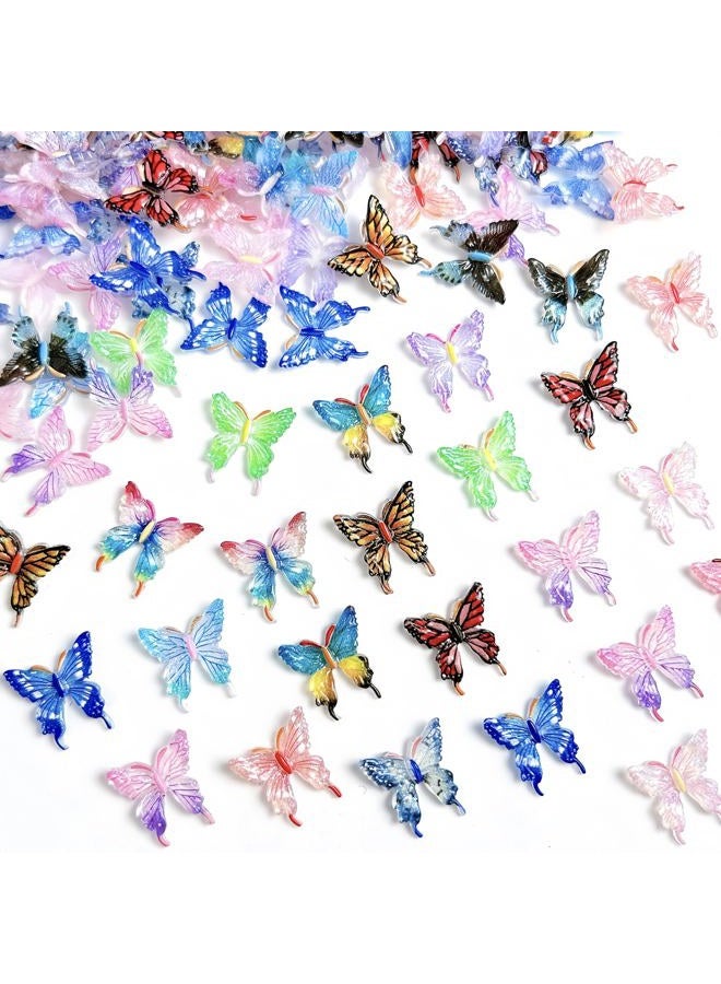 Quezadyl 100Pcs Butterfly Nails Charms 3D Resin Elegant Butterfly Nail Art Rhinestones Spring Summer Colorful Butterflies Nail Gems and Charms Kawaii Nail Diamonds Nails Jewels for Women Acrylic Nail Supplies - Image 5