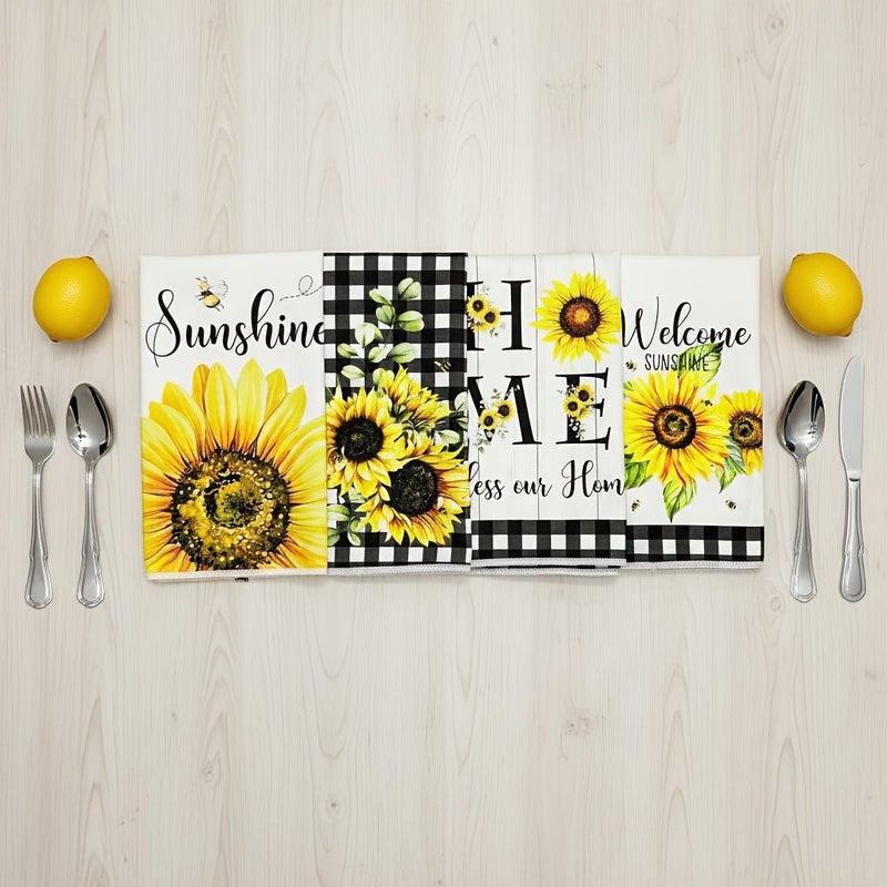 Small Size 40x48 Cartoon Sunflower Microfiber Dish Towels Hand Wash Only - Image 1
