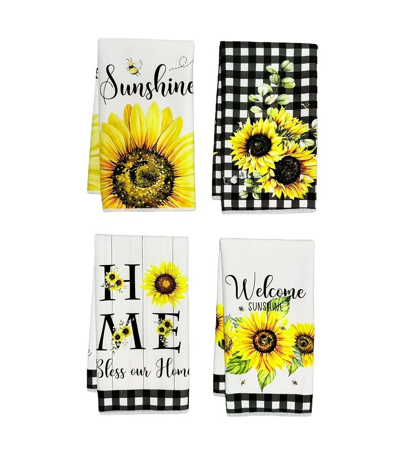 Small Size 40x48 Cartoon Sunflower Microfiber Dish Towels Hand Wash Only - Image 5