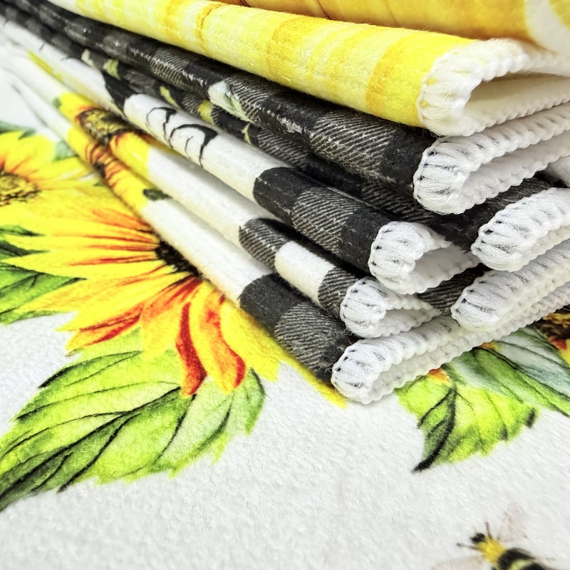 Small Size 40x48 Cartoon Sunflower Microfiber Dish Towels Hand Wash Only - Image 4