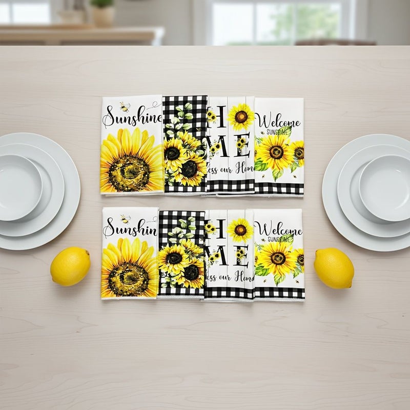 Small Size 40x48 Cartoon Sunflower Microfiber Dish Towels Hand Wash Only - Image 2