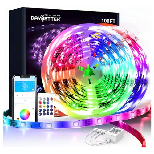 DAYBETTER Led Lights for Bedroom 100 ft, Led Strip Lights, Led Light Strips with Remote and App Control, Music Sync RGB Color Changing Led Lights for Room Decoration - Image 1