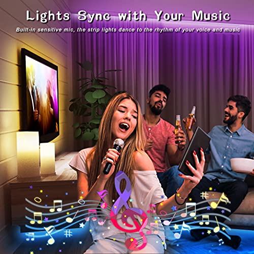 DAYBETTER Led Lights for Bedroom 100 ft, Led Strip Lights, Led Light Strips with Remote and App Control, Music Sync RGB Color Changing Led Lights for Room Decoration - Image 4